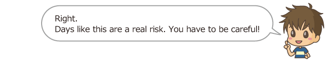 Right. Days like this are a real risk. You have to be careful!