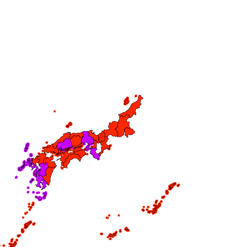 熱中症警戒アラート発表状況（あす）