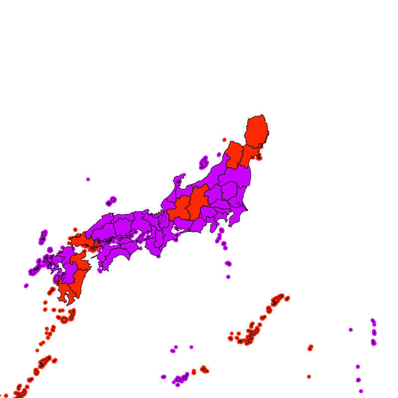 熱中症警戒アラート発表状況（あす）