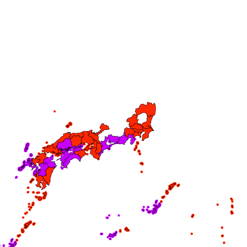 熱中症警戒アラート発表状況（きょう）