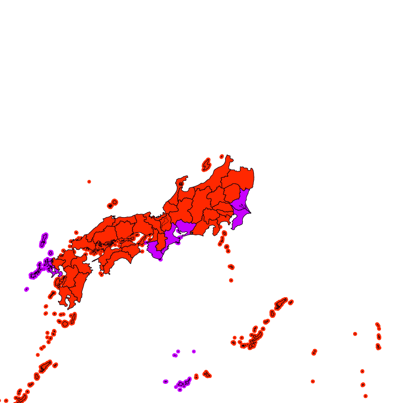 熱中症警戒アラート発表状況（あす）