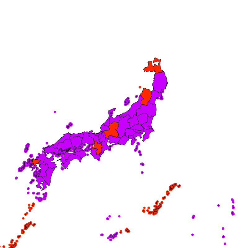 熱中症警戒アラート発表状況（きょう）