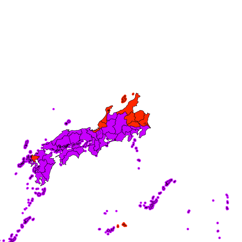 熱中症警戒アラート発表状況（きょう）