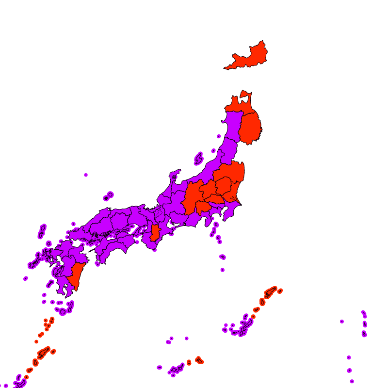 熱中症警戒アラート発表状況（きょう）