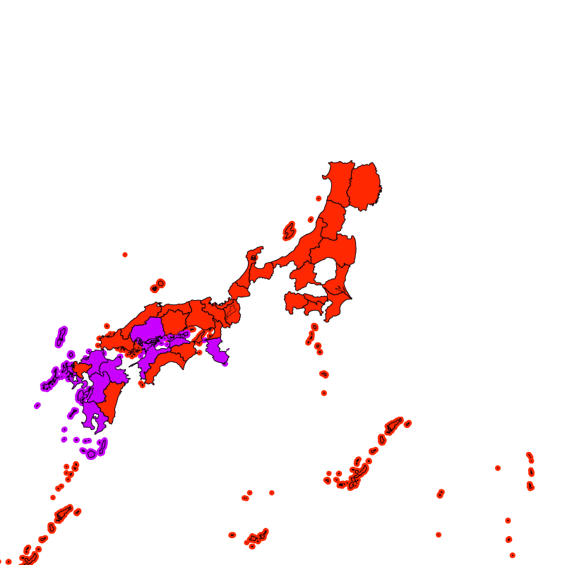 熱中症警戒アラート発表状況（あす）