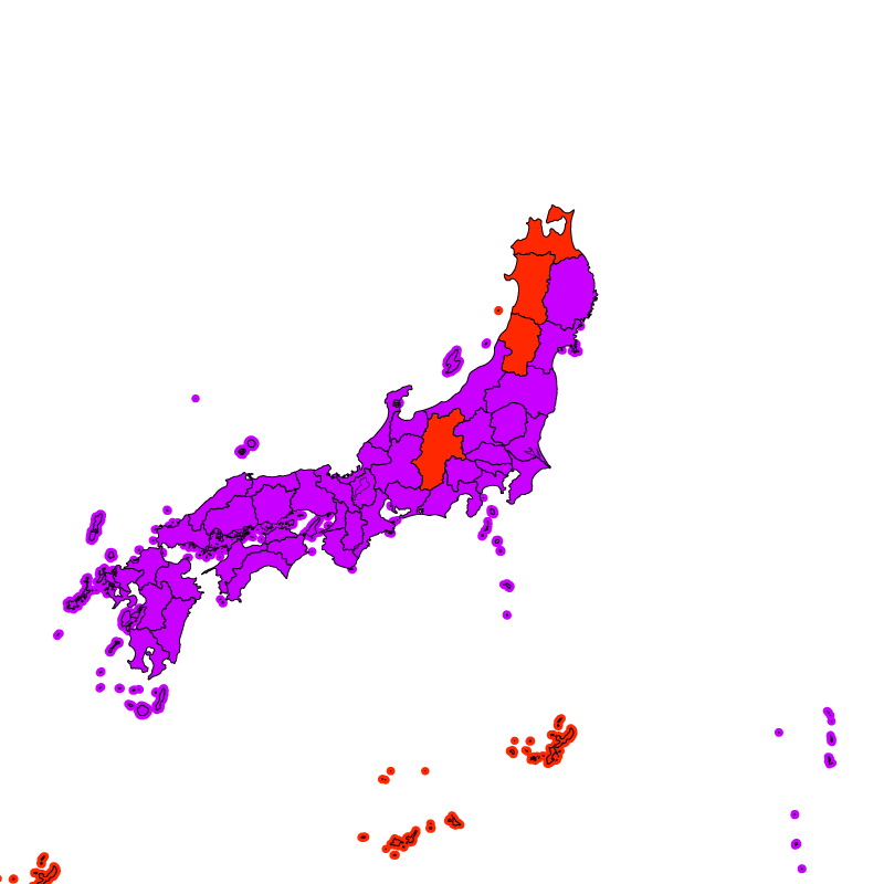 熱中症警戒アラート発表状況（きょう）