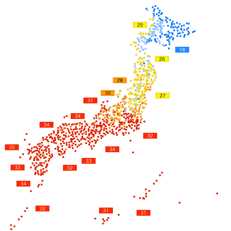 今日の日最高暑さ指数