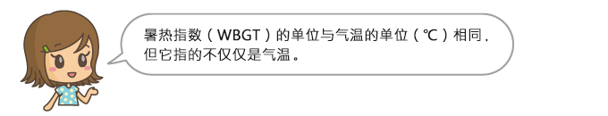 暑热指数（WBGT）的单位与气温的单位（°C）相同，但它指的不仅仅是气温。