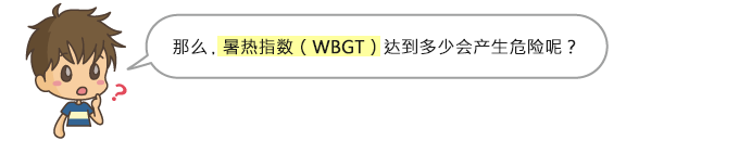 那么,暑热指数(WBGT)达到多少会产生危险呢?